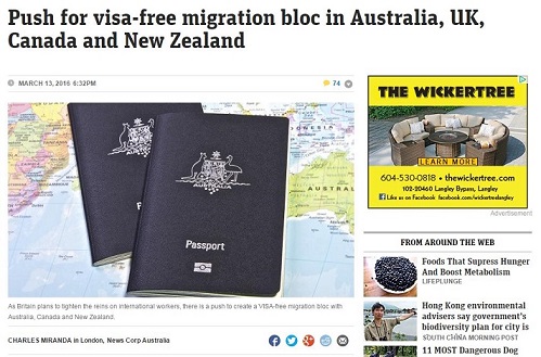 真相丨新西兰，加拿大，英国，澳洲四国互通移民？